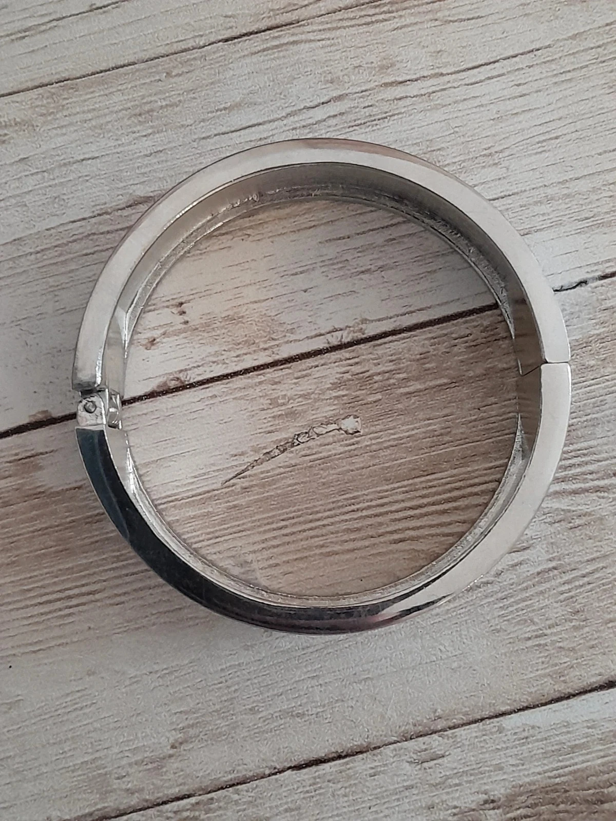 Manchetarmband, verzilverd en blauw geëmailleerd – photo 3